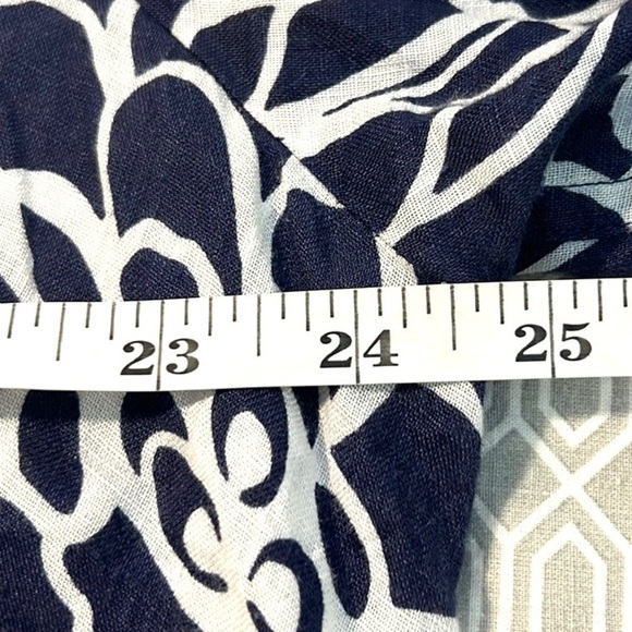 Talbots,Linen Tunic Top,EUC,Beautiful Navy & White Print,1X - Picture 7 of 8